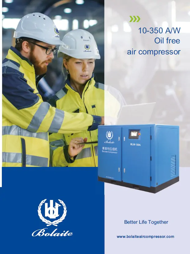 Atlas copco bolaite scroll water lubricated screw oil free air compressor