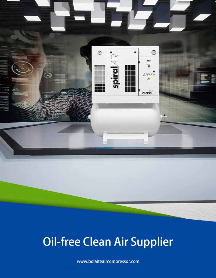 The Bolaite SPR series oil-free scroll air compressor is a high-quality, reliable, and energy-efficient compressor