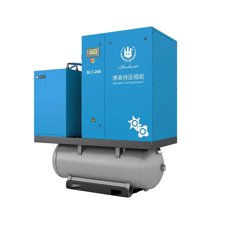 atlas copco bolaite high efficicent screw air compressor tank mounted with dryer